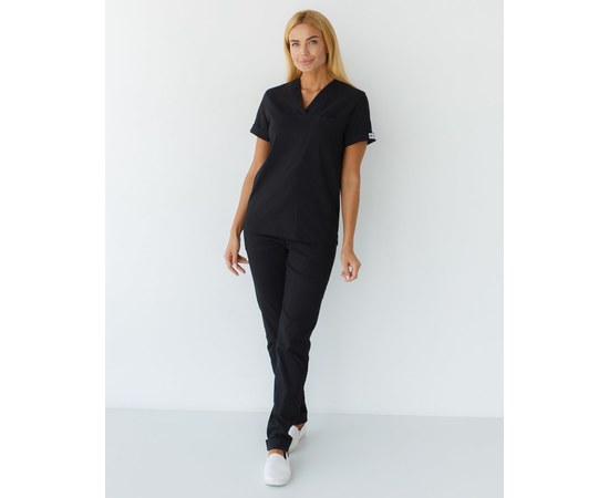 Изображение 2 Women's medical suit Marseille black s. 48, "WHITE ROBE" 383-321-708, Size: 48, Color: black