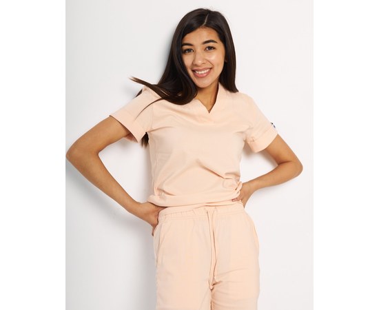Изображение 4 Women's medical suit Marseille peach s. 46, "WHITE ROBE" 383-338-708, Size: 46, Color: peach