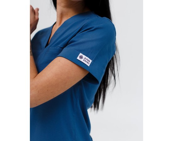 Изображение 5 Women's medical suit Marseille blue s. 52, "WHITE ROBE" 383-322-708, Size: 52, Color: blue