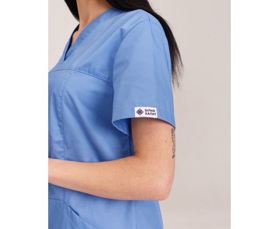 Изображение 5 Women's medical suit Topaz blue s. 42, "WHITE ROBE" 137-333-705, Size: 42, Color: blue light