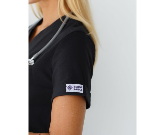 Изображение 7 Women's medical suit Marseille black s. 40, "WHITE ROBE" 383-321-708, Size: 40, Color: black