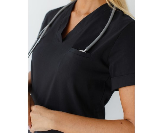 Изображение 8 Women's medical suit Marseille black s. 48, "WHITE ROBE" 383-321-708, Size: 48, Color: black