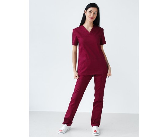 Изображение 9 Women's medical suit Topaz Marsala s. 42, "WHITE ROBE" 137-326-705, Size: 42, Color: marsala