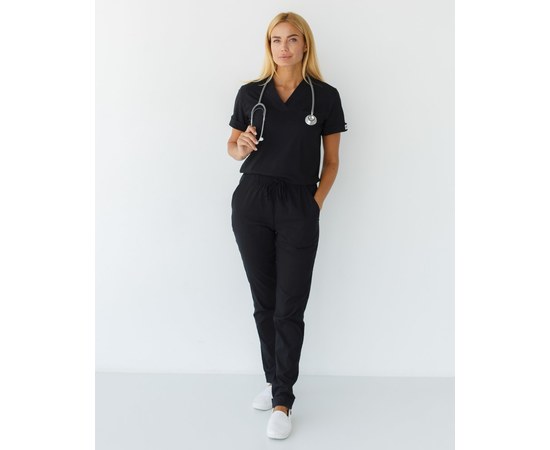 Изображение 10 Women's medical suit Marseille black s. 40, "WHITE ROBE" 383-321-708, Size: 40, Color: black