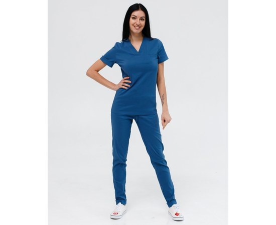 Изображение 8 Women's medical suit Marseille blue s. 46, "WHITE ROBE" 383-322-708, Size: 46, Color: blue