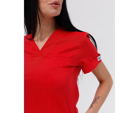 Изображение 4 Women's medical suit Marseille red s. 46, "WHITE ROBE" 383-434-708, Size: 46, Color: red