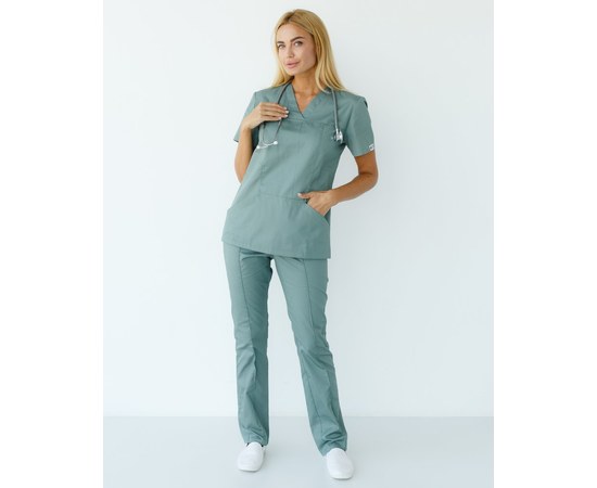 Изображение  Women's medical suit Topaz olive s. 52, "WHITE ROBE" 137-327-705, Size: 52, Color: olive