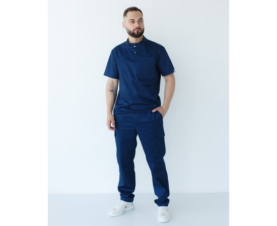 Изображение  Men's medical suit Denver dark blue s. 48, "WHITE ROBE" 404-406-679, Size: 48, Color: navy blue