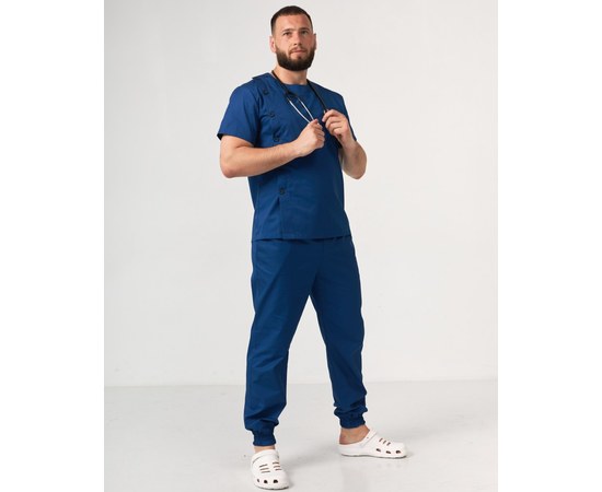 Изображение  Medical suit for men Texas blue s. 50, "WHITE ROBE" 136-322-677, Size: 50, Color: blue