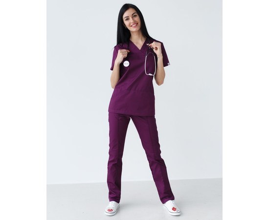 Изображение  Women's medical suit Topaz purple s. 50, "WHITE ROBE" 137-335-705, Size: 50, Color: violet