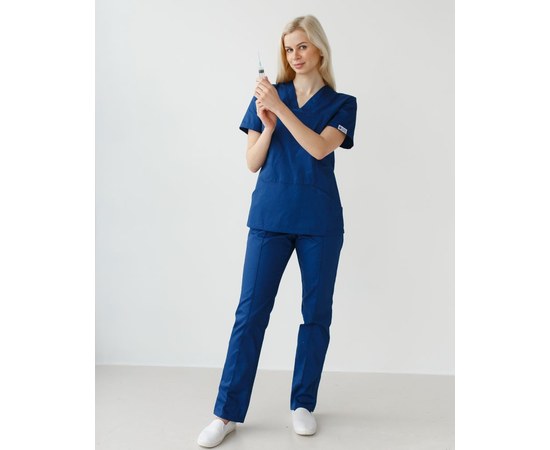 Изображение  Women's medical suit Topaz blue s. 42, "WHITE ROBE" 137-322-705, Size: 42, Color: blue