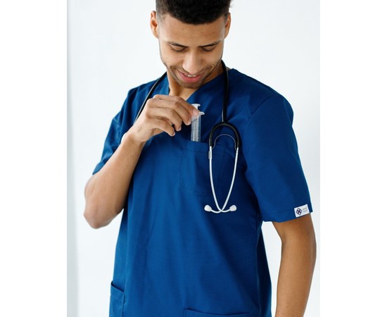 Изображение 4 Medical suit for men Granite blue s. 46, "WHITE ROBE" 130-322-710, Size: 46, Color: blue