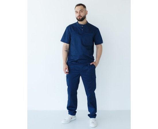 Изображение 10 Men's medical suit Denver dark blue s. 54, "WHITE ROBE" 404-406-679, Size: 54, Color: navy blue