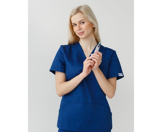 Изображение 3 Women's medical suit Topaz blue s. 42, "WHITE ROBE" 137-322-705, Size: 42, Color: blue