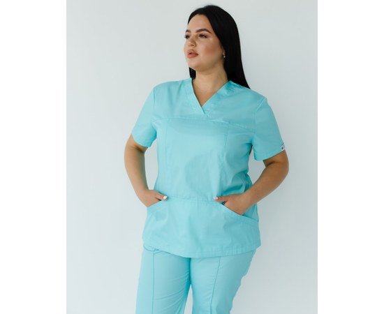 Изображение  Women's medical shirt Topaz mint +SIZE s. 58, "WHITE ROBE" 386-332-705, Size: 58, Color: mint