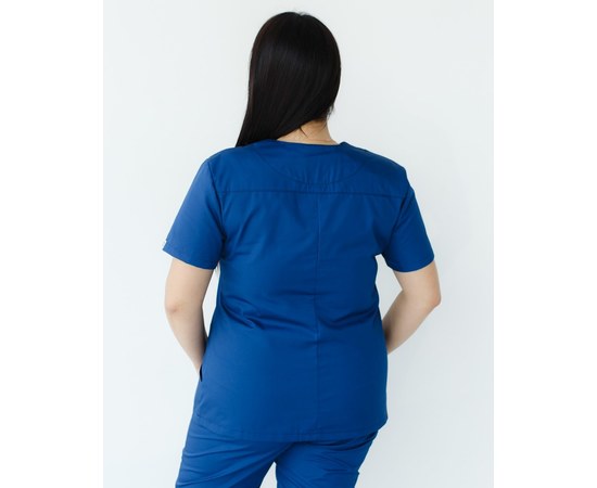 Зображення 2 Медична сорочка жіноча Топаз синя +SIZE р. 60, "БІЛИЙ ХАЛАТ" 386-322-705, Розмір: 60, Колір: синій