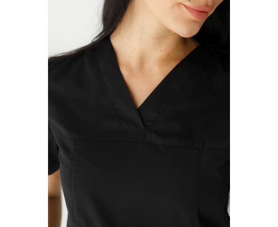 Зображення 3 Медична сорочка жіноча Топаз чорна р. 48, "БІЛИЙ ХАЛАТ" 164-321-705, Розмір: 48, Колір: чорний