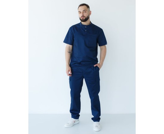 Зображення  Медичний костюм чоловічий Денвер темно-синій +SIZE р. 64, "БІЛИЙ ХАЛАТ" 447-406-679, Розмір: 64, Колір: темно синій