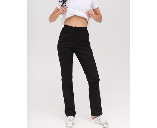 Изображение  Black women's medical trousers s. 48, "WHITE ROBE" 163-321-726, Size: 48, Color: black