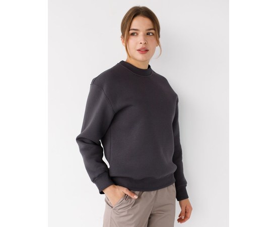 Изображение  Medical insulated women's sweatshirt Ontario dark gray s. S, "WHITE ROBE" 473-408-842, Size: S, Color: dark grey