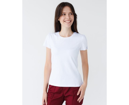 Зображення  Медична футболка жіноча біла р. S, "БІЛИЙ ХАЛАТ" 152-324-681, Розмір: S, Колір: білий