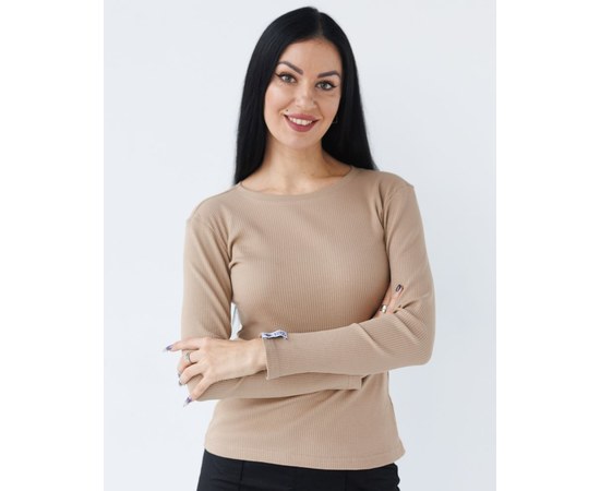 Изображение  Medical long sleeve ribbed women's sand s. L, "WHITE ROBE" 392-323-901, Size: L, Color: sand