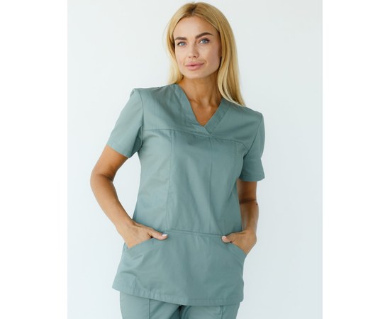 Изображение  Women's medical shirt Topaz olive s. 46, "WHITE ROBE" 164-327-705, Size: 46, Color: olive