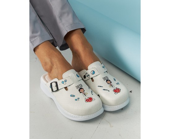 Изображение  Medical footwear clogs on the DOCTOR WOMAN platform s. 36, "WHITE ROBE" 149-324-573, Size: 36, Color: doctor woman
