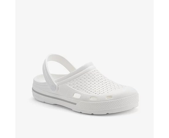 Изображение  Medical shoes Coqui Lindo white (gray stripe) s. 43, "WHITE ROBE" 394-366-864, Size: 43, Color: белый серая полоска