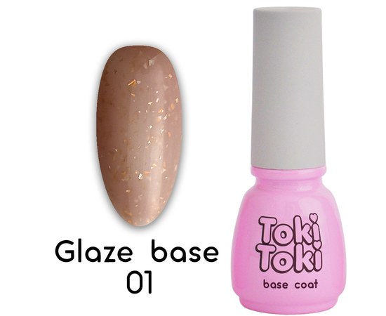 Изображение  Base for gel polish Toki-Toki Glaze Base GL01 beige, 5 ml, Volume (ml, g): 5, Color No.: GL01, Color: Beige