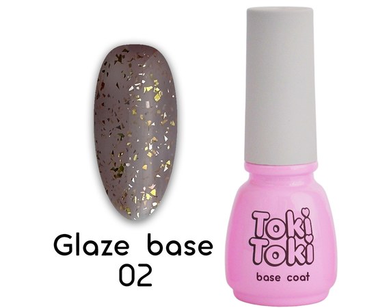 Изображение  Base for gel polish Toki-Toki Glaze Base GL02 beige, 5 ml, Volume (ml, g): 5, Color No.: GL02, Color: Beige