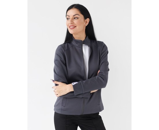 Изображение  Women's medical jacket Grace dark gray s. XL, "WHITE ROBE" 455-408-923, Size: XL, Color: dark grey