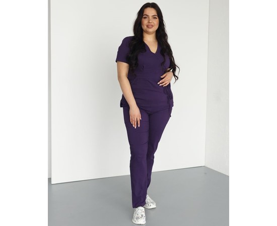 Изображение  Медицинский костюм женский Рио фиолетовый +SIZE р. 56, "БЕЛЫЙ ХАЛАТ" 346-335-704, Размер: 56, Цвет: фиолетовый