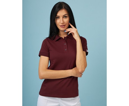 Изображение  Women's medical polo shirt cherry s. L, "WHITE ROBE" 147-416-677, Size: L, Color: cherry
