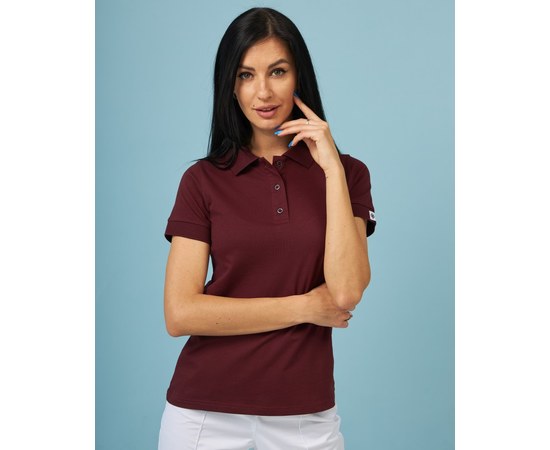 Изображение  Women's medical polo shirt cherry s. S, "WHITE ROBE" 147-416-677, Size: S, Color: cherry