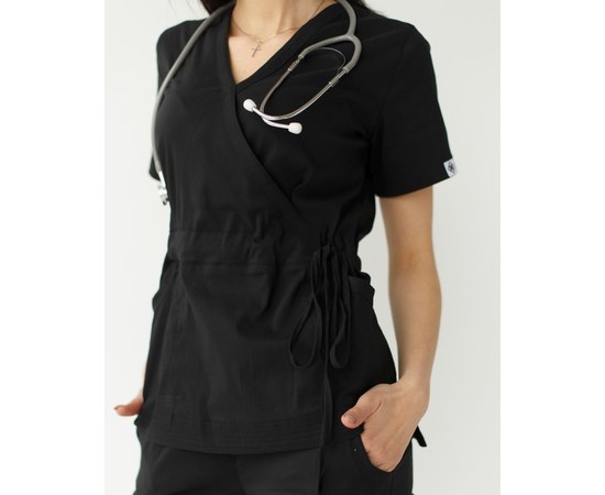 Изображение 4 Women's medical suit Rio black s. 40, "WHITE ROBE" 135-321-707, Size: 40, Color: black
