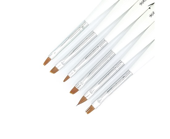 Изображение  Set of manicure brushes 6 pcs liner YRE NK-03, white zebra
