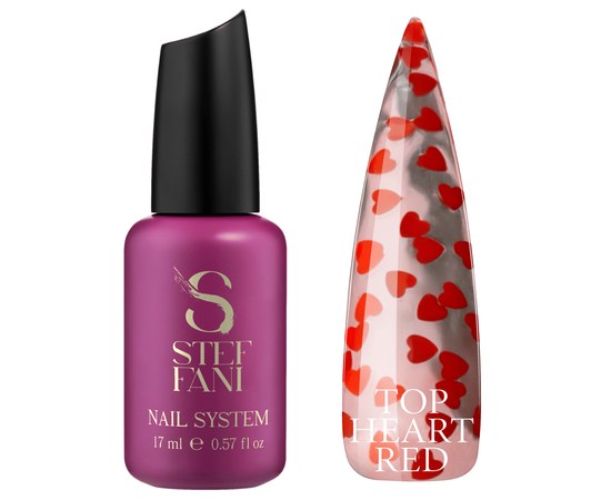 Изображение  Topcoat Steffani Top Heart Red, 17 ml, Volume (ml, g): 17, Color No.: Ed