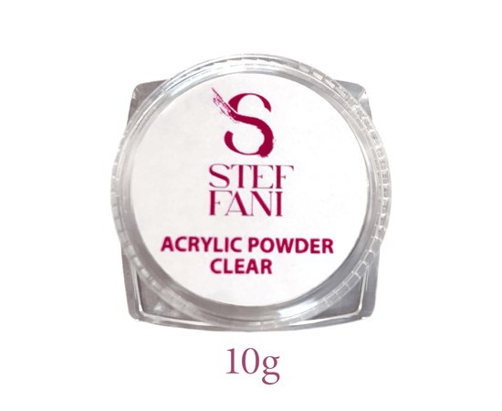 Изображение  Acrylic powder for nails Steffani Acryl Powder No. 01 Clear transparent, 10 g