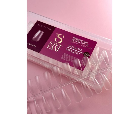 Изображение 2 Gel tips for nail extension Steffani SQUARE square, 240 pcs