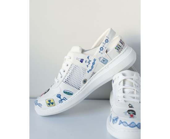 Изображение  Medical Shoes Sneakers with Open Heel Laboratory PU Sole s. 40, "WHITE ROBE" 347-324-590, Size: 40, Color: laboratory