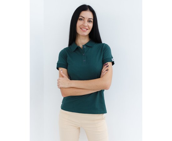 Изображение  Women's medical polo shirt dark green s. M, "WHITE ROBE" 147-430-677, Size: M, Color: dark green