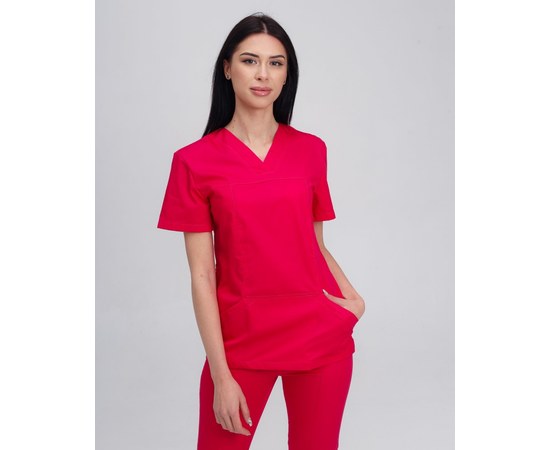 Изображение  Women's medical shirt Topaz raspberry s. 48, "WHITE ROBE" 164-331-705, Size: 48, Color: crimson