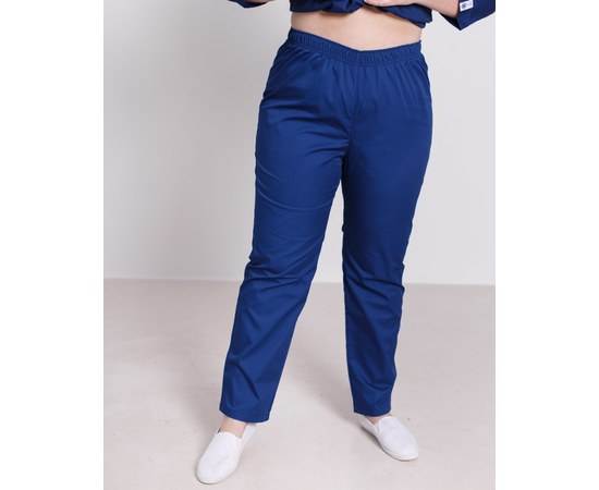 Изображение  Women's medical pants are sapphire +SIZE s. 58, "WHITE ROBE" 163-360-755, Size: 58, Color: sapphire
