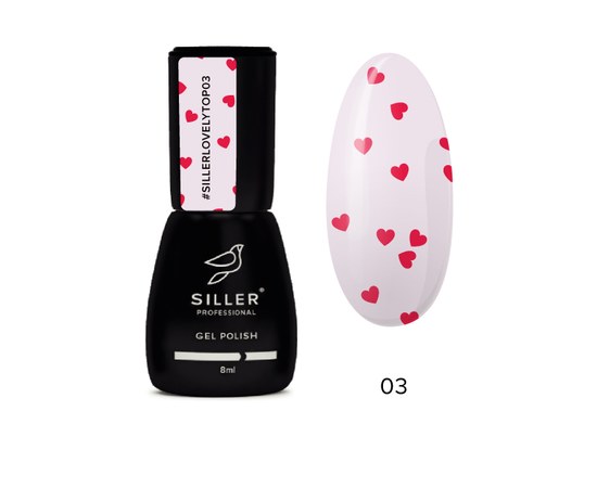 Изображение  Top with hearts without sticky layer Siller Lovely No. 03, 8 ml