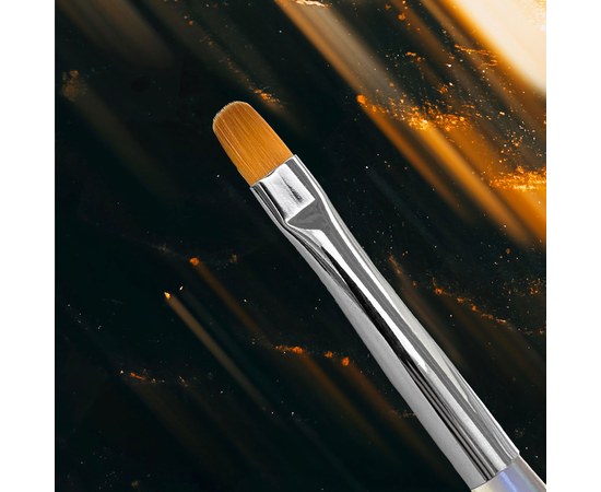 Зображення  Пензлик овал зі зручною прозорою ручкою з переливаючим ефектом Nail Art Brush Nails Of The Night 