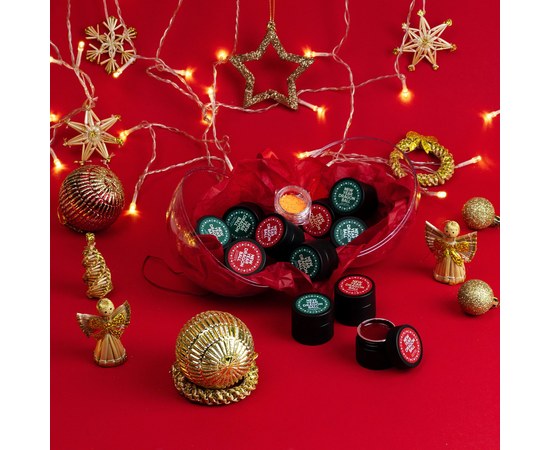 Зображення  Nails of the Day New year Dragon ball Red - новорічний адвент-шар, 12 продуктів по 5  + 1 в подарунок 