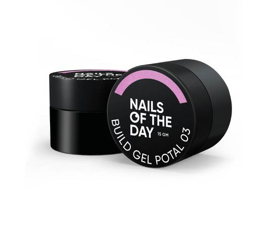 Изображение  Nails of the Day Build gel Potal 03 - розовый строительный гель с поталью для ногтей, 15 мл, Объем (мл, г): 15, Цвет №: 03