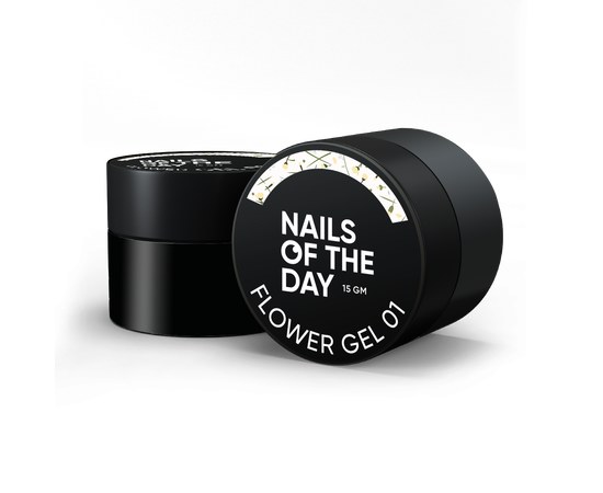 Изображение  Nails of the Day Build gel Flower 01 - transparent building gel with dry flowers for nails, 15 ml, Volume (ml, g): 15, Color No.: 1
