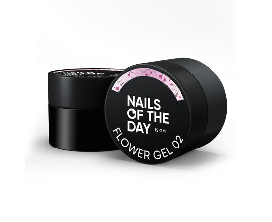 Зображення  Nails of the Day Build gel Flower 02 - рожевий будівельний гель з сухими квіточками для нігтів, 15  мл, Об'єм (мл, г): 15, Цвет №: 02
